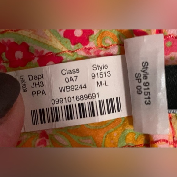 NWT J. Crew Bright Paisley Preppy Gold Ring Belt Women’s Yellow Red; size M/L - Picture 4 of 4